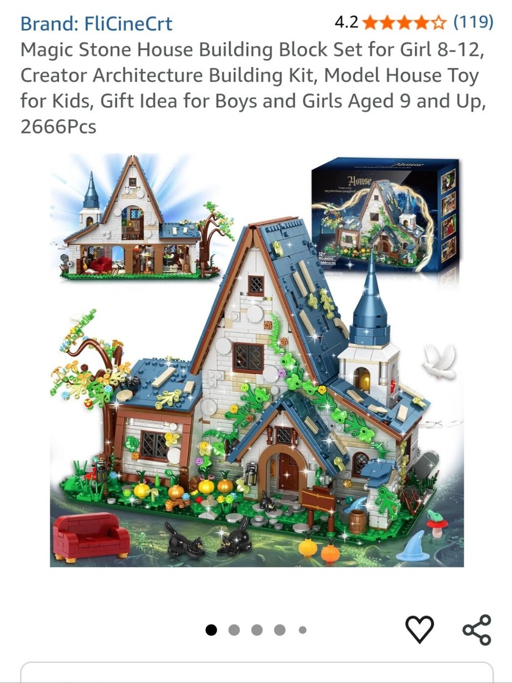 Magic Stone House Building Block Set - 2666 Pcs Ages 9+